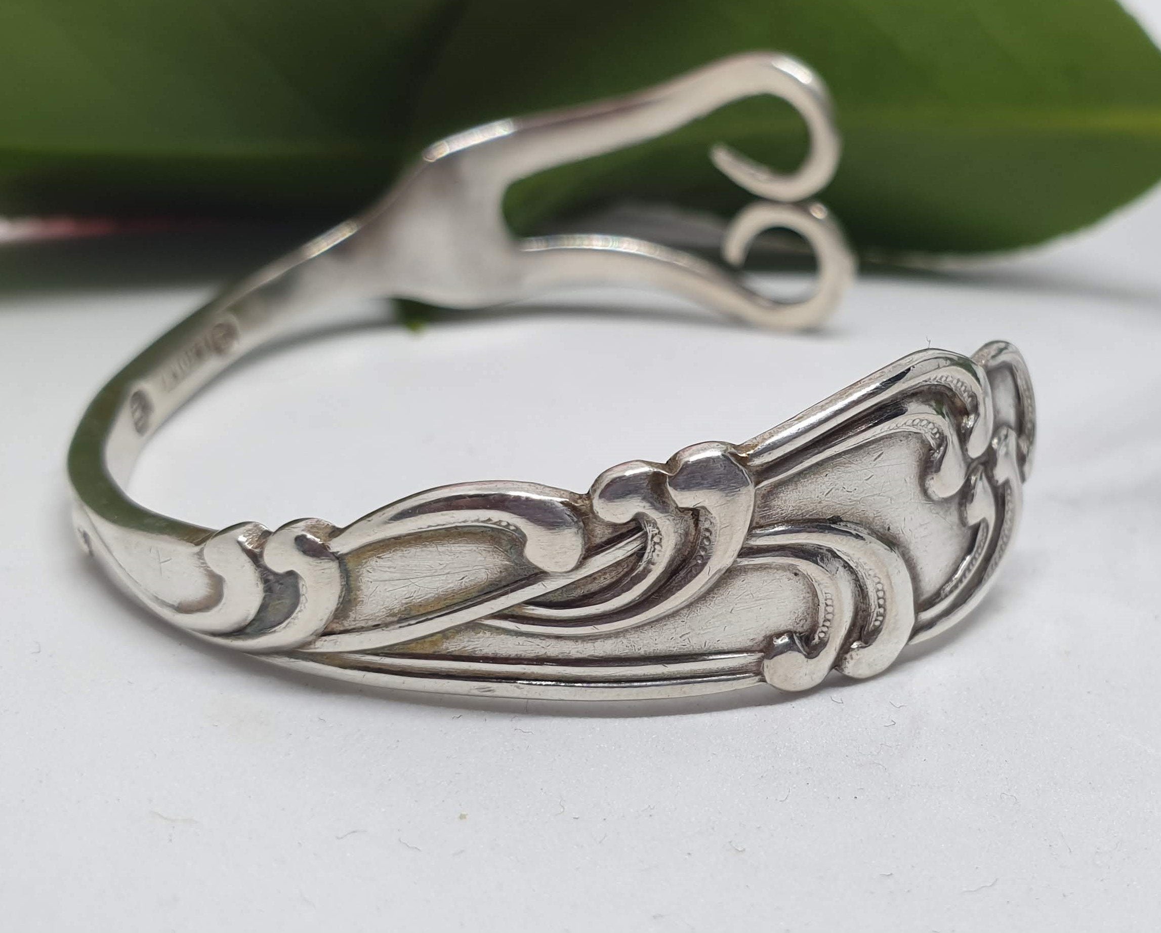 Antique Art Nouveau Fork Bangle - Silver Rose Jewellery | Atelier