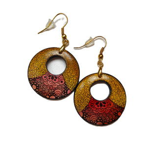 Hand drawn & painted drop earrings #13 - Helen Kuster