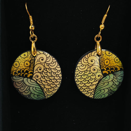 Round dome drop earrings #13- Helen Kuster