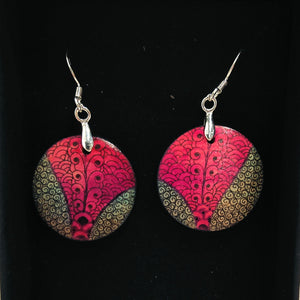 Round dome drop earrings #14- Helen Kuster