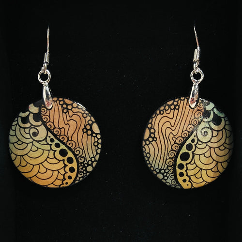 Round dome drop earrings #16- Helen Kuster