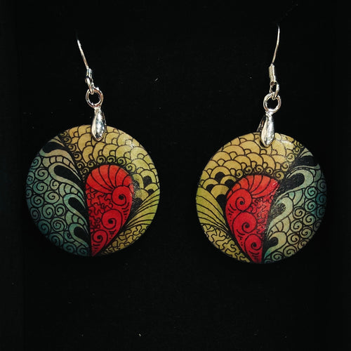 Round dome drop earrings #17- Helen Kuster