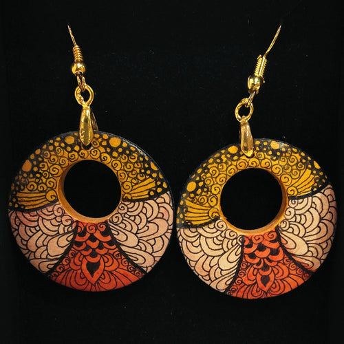 Hand drawn earring drops with hole #18 - Helen Kuster