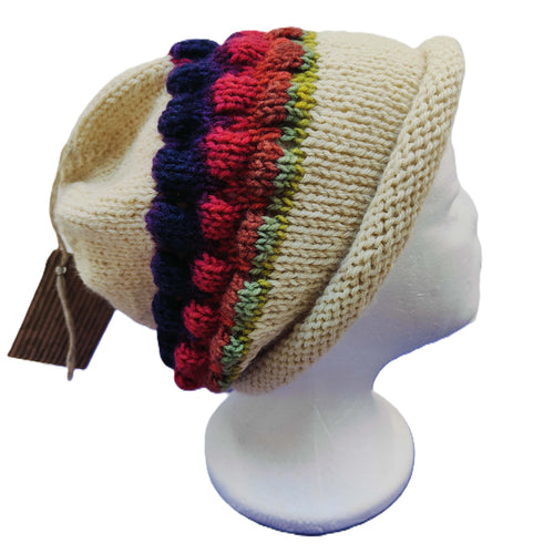 Hand knitted Honeycomb slouch hat #129 - Loris Abercrombie