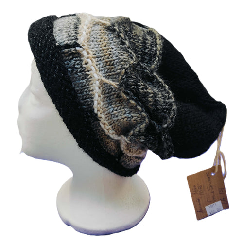 Hand knitted Honeycomb slouch hat #131 - Loris Abercrombie