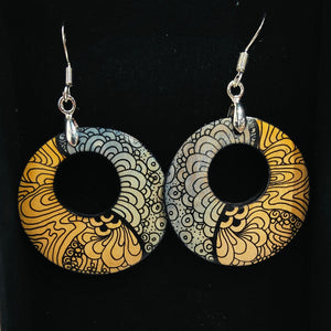 Hand drawn earring drops with hole #19 - Helen Kuster