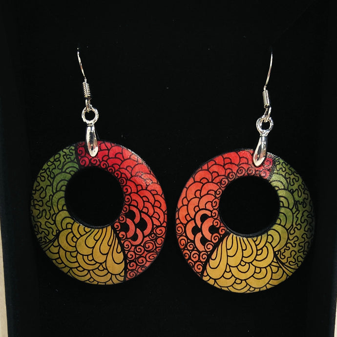 Hand drawn earring drops with hole #21- Helen Kuster