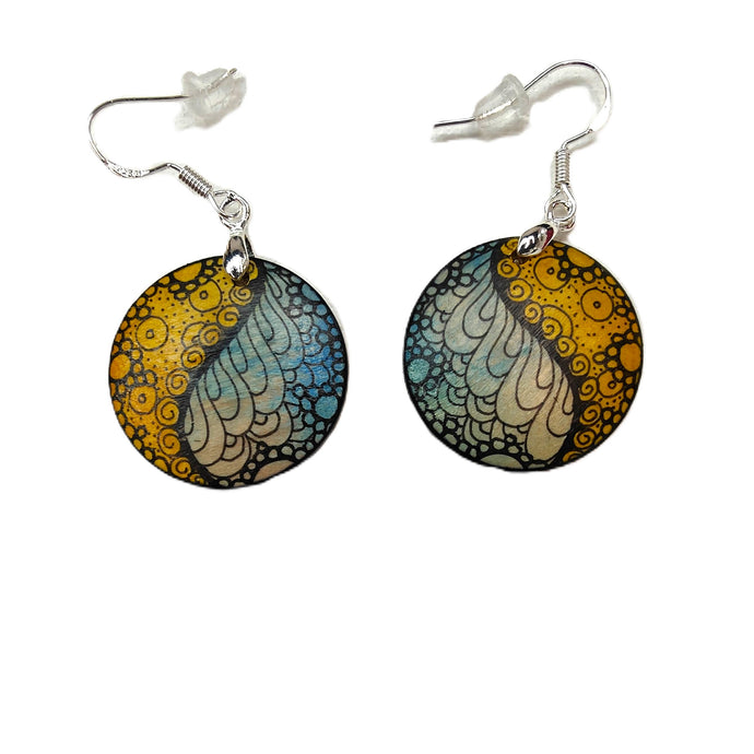 Round dome drop earrings #7- Helen Kuster