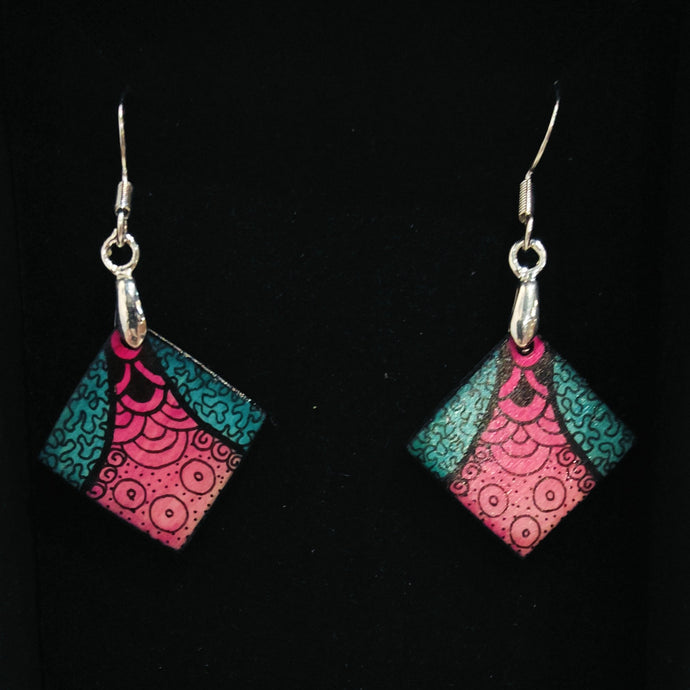 Small square drop earrings #8 - Helen Kuster