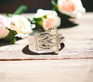 1930 Norwegian Sterling Silver Spoon Ring  - size O