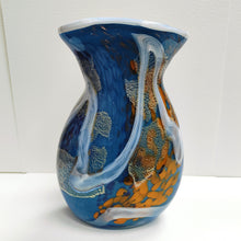 Load image into Gallery viewer, Shin Kai (Deep Sea) Vase - Ocean Blue- Tim Shaw Glass Artist