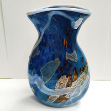 Load image into Gallery viewer, Shin Kai (Deep Sea) Vase - Ocean Blue- Tim Shaw Glass Artist