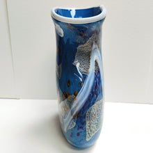 Load image into Gallery viewer, Shin Kai (Deep Sea) Vase - Ocean Blue- Tim Shaw Glass Artist