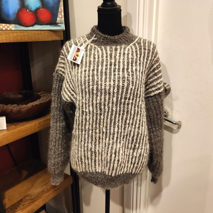 Hand spun and handknitted Wool and Alpaca Brioche jumper - Gaye Becis