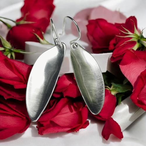 Sterling Silver Spoon Bowl Earrings – Satin Finish - Silver Rose Jewellery