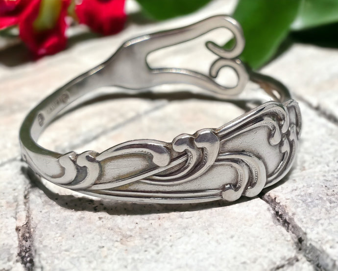 Antique Art Nouveau Fork Bangle - Silver Rose Jewellery