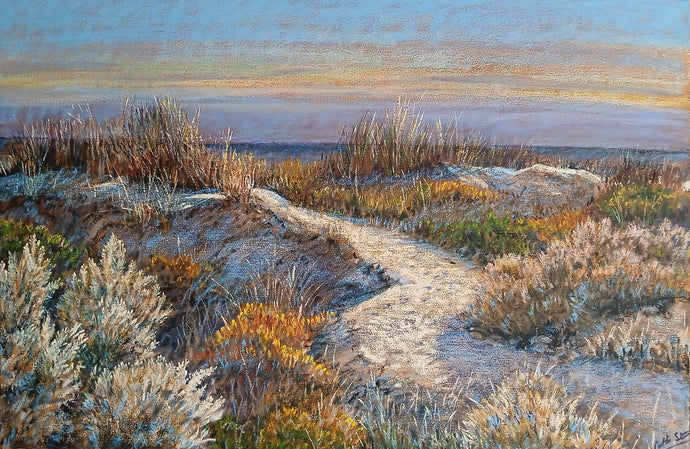 Dunes - oils sticks on canvas - Cathi Steer