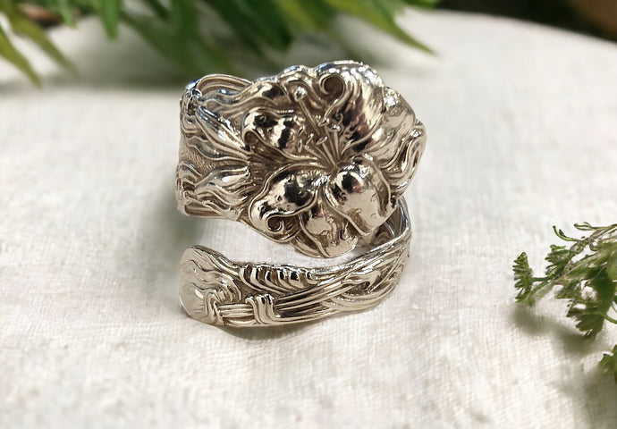 1903 International Frontenac spoon ring-  Silver Rose Jewellery