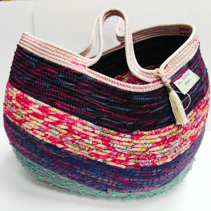 Rope and fabric hand  basket  - Erica McNicol