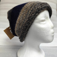 Load image into Gallery viewer, Hand knitted tri coloured slouch hat #118 - Loris Abercrombie