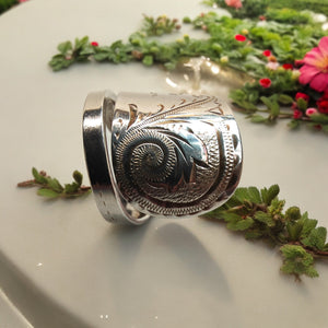 Art Nouveau spiral spoon ring - size N