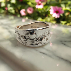 Lily of the Valley spoon Ring - sterling silver - size P