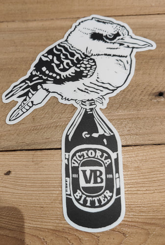 Thirsty Bird Sticker - Kookaburra & Victoria Bitter - Sienna Blok