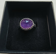 Load image into Gallery viewer, Amethyst sterling silver ring - Silver Rose Jewellery