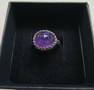 Amethyst sterling silver ring - Silver Rose Jewellery