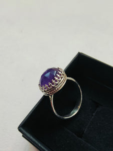 Amethyst sterling silver ring - Silver Rose Jewellery