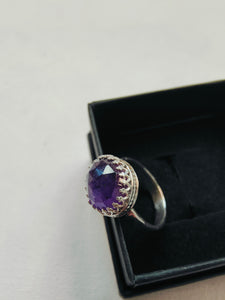 Amethyst sterling silver ring - Silver Rose Jewellery