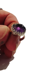 Amethyst sterling silver ring - Silver Rose Jewellery