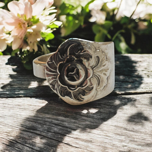 Vintage Norwegian Silver ring - Dovre Pattern - Silver Rose Jewellery