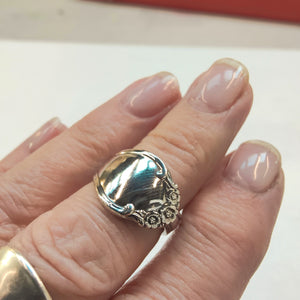 Sterling Silver Spoon Ring - Wedding Bells by Rogers