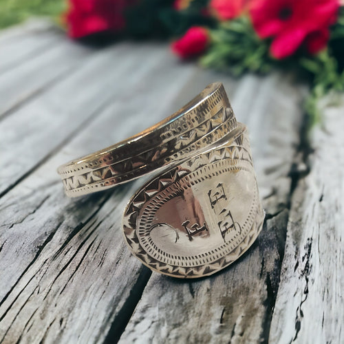 Georgian Sterling Silver Spoon Ring - circa 1815 - Silver Rose Jewellery