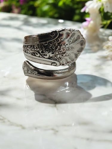 Vintage Sterling Silver Royal Windsor 1935 Spoon Ring - Size Z+