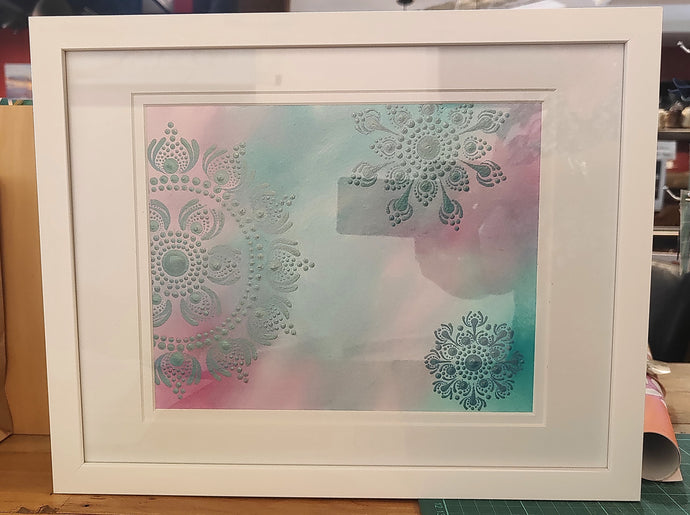 Framed mandala art #1 - Gone Dotty