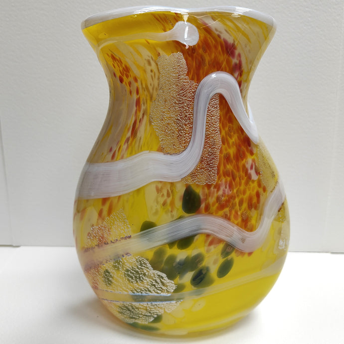 Shin Kai (Deep Sea) Vase - Lemon - Tim Shaw Glass Artist