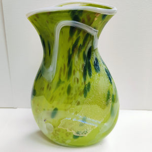 Shin Kai (Deep Sea) Vase - Lime green - Tim Shaw Glass Artist