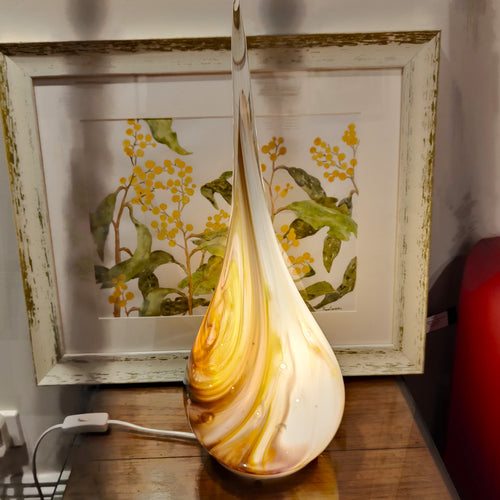 Lustrous Swirl Flame Light  - Tim Shaw Glass Artist