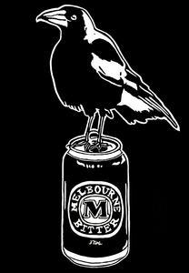 Thirsty Bird Mini Print - Magpie & Melbourne Bitter Beer -  Sienna Blok