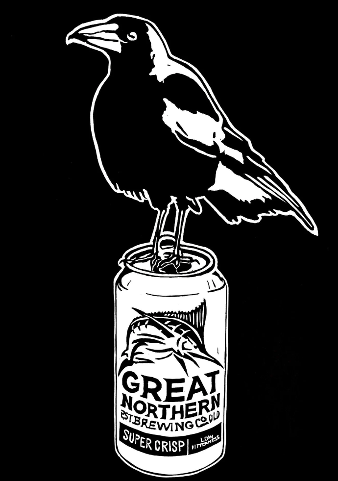 Thirsty Bird Mini Print - Magpie & Great Northern - Sienna Blok