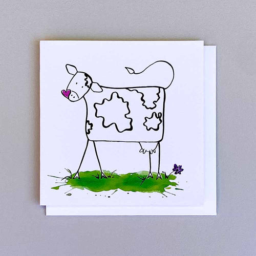 Greeting Card - Mooowah! xoxo - Sending Hugs and Kisses - Periwinkle Illustrations