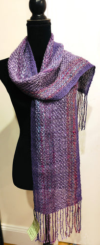 Purple scarf - wool and mohair - Elaine Wood