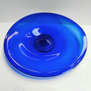 Glass Platter Royal Blue -Tim Shaw Glass Artist