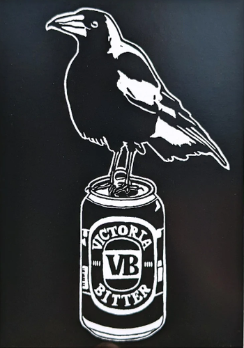 Thirsty Bird Mini Print - Magpie & Victoria Bitter  - Sienna Blok