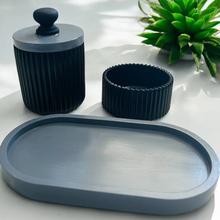 Load image into Gallery viewer, Four Piece Bathroom set - Grey &amp; Black -  Gone Dotty