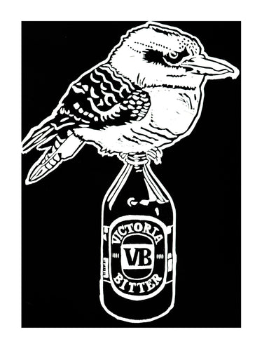 Thirsty Bird Mini Print - Kookaburra & Victoria Bitter- Sienna Blok