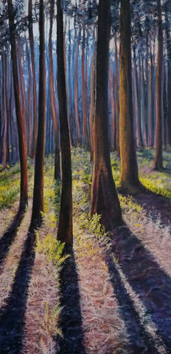 Tall Trees - oils sticks on canvas - Cathi Steer