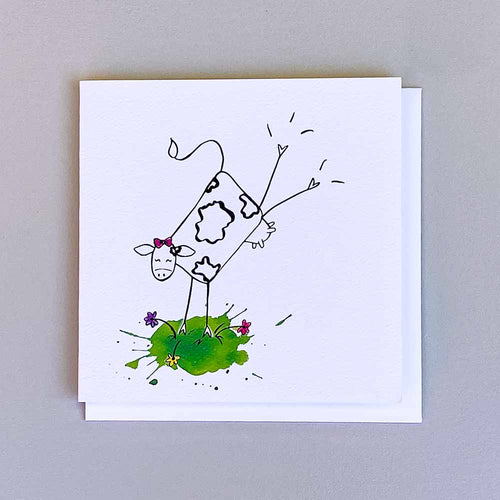 Greeting Card - Uddely Delighted- Periwinkle Illustrations